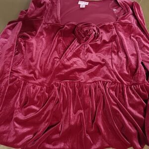 Ava & Viv Red Pleated Babydoll Dress for Weddings